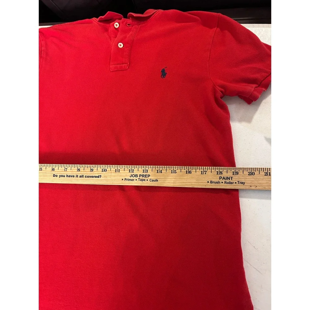 Men's Polo Ralph Lauren Custom Fit Red Short Sleeve Cotton Polo Shirt Medium